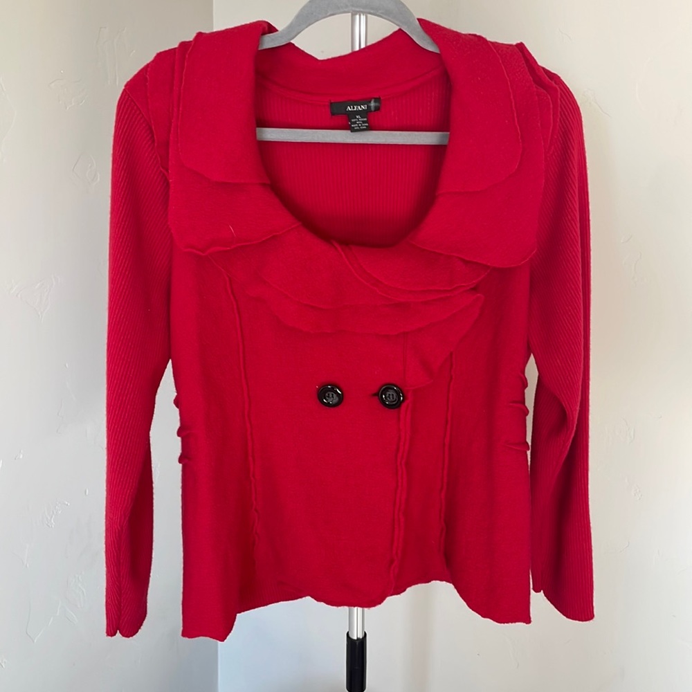 Alfani red wool cardigan